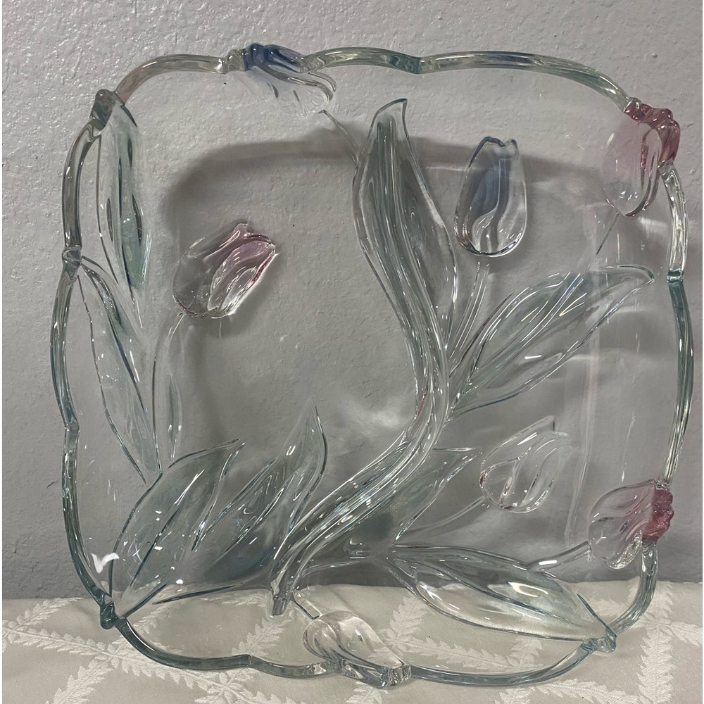 Mikasa 3D Colored 🌷 Pink & Blue Tulips Divided Dish